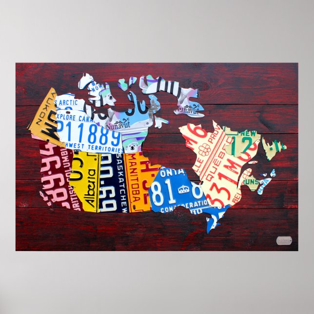 Canada License Plate Map Edition 2 Poster (Vorne)