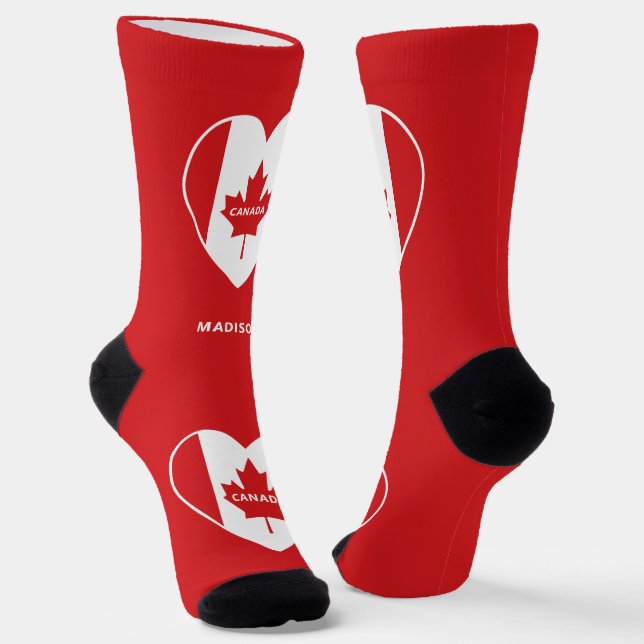 CANADA Liebe individuelle Name Socken (Gewinkelt)