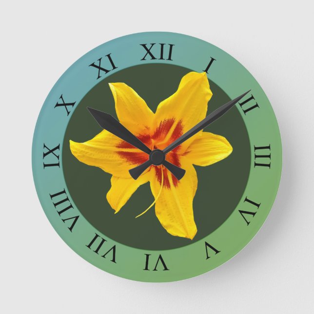 Canada Lilly Blume Blossom Runde Wanduhr (Vorderseite)