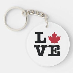 Canada Love Maple Leaf Porte - clé acrylique