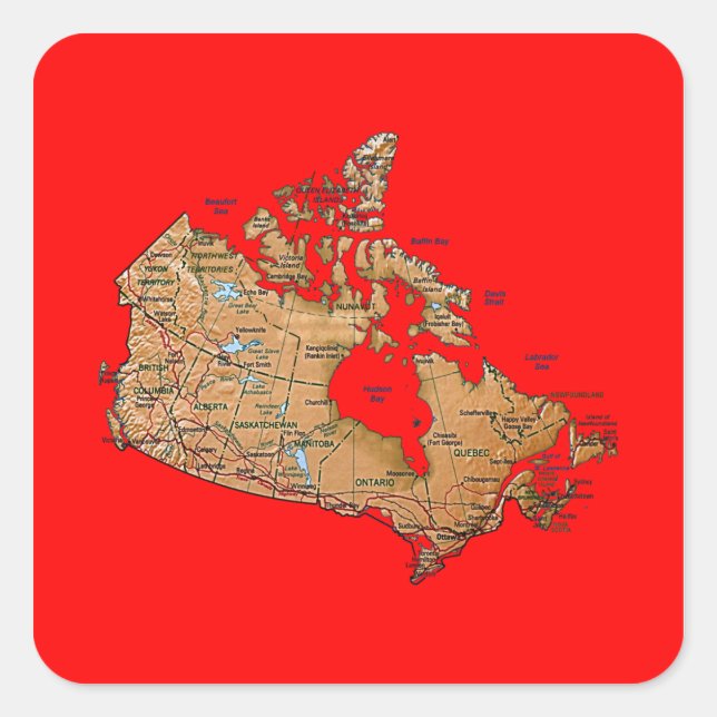 Canada Map Aufkleber (Vorderseite)