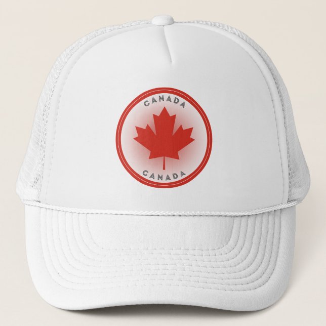 Canada Maple Leaf Circle Shape Truckerkappe (Vorderseite)