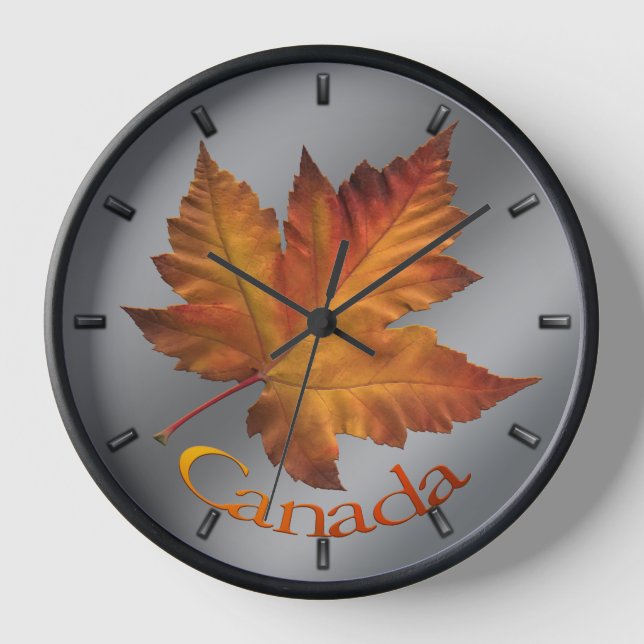 Canada Maple Leaf Clock Canada Souvenir Wall Clock Uhr (Vorderseite)