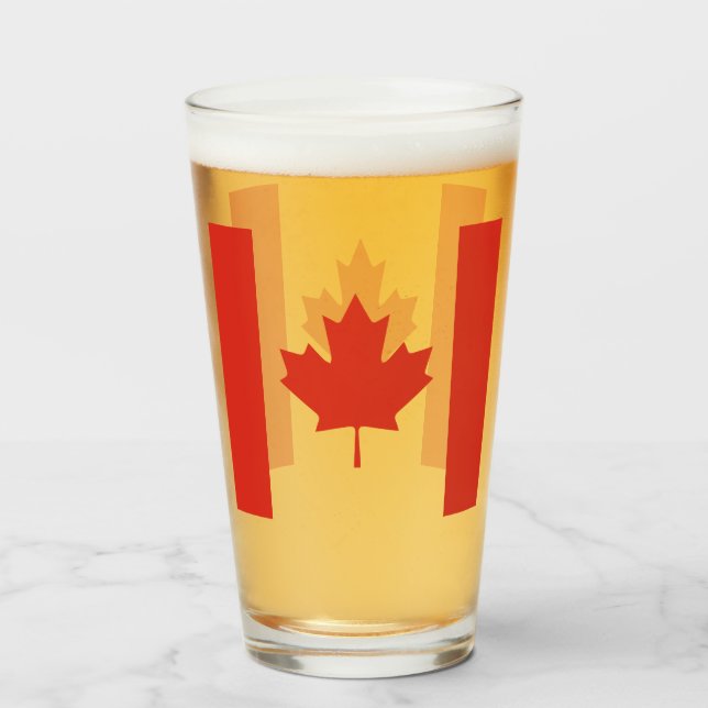 CANADA MAPLE LEAF GLAS (Vorne (Gefüllt))