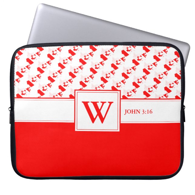 CANADA Monogram Christlich Scripting Notebook Laptopschutzhülle (Vorderseite)