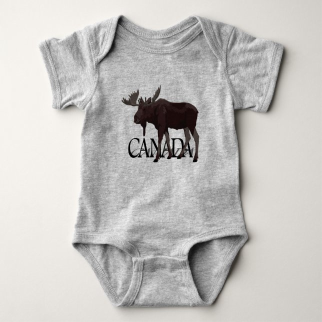 Canada Moose Baby Bodysuit Canada Baby Souvenir Baby Strampler (Vorderseite)