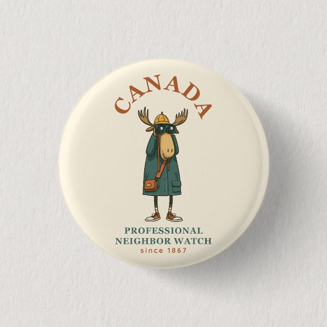 Canada Moose Neighbour Watch Button (Vorderseite)