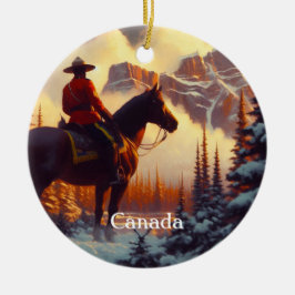 Canada Mounty Rockies Christmas Tree Ornament