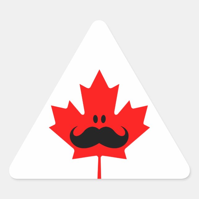 Canada Mustache - Ein Schnurrbart auf rotem Ahorn Dreieckiger Aufkleber (Vorderseite)
