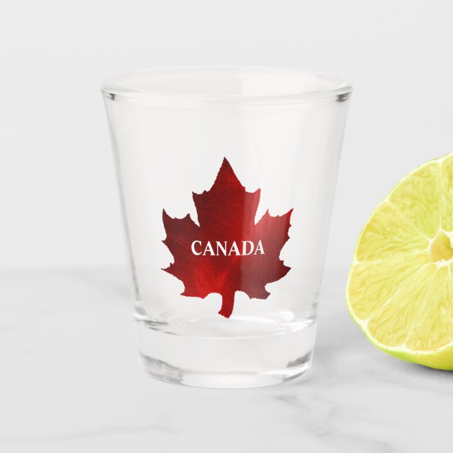CANADA Red Maple Leaf Schnapsglas (Vorderseite)