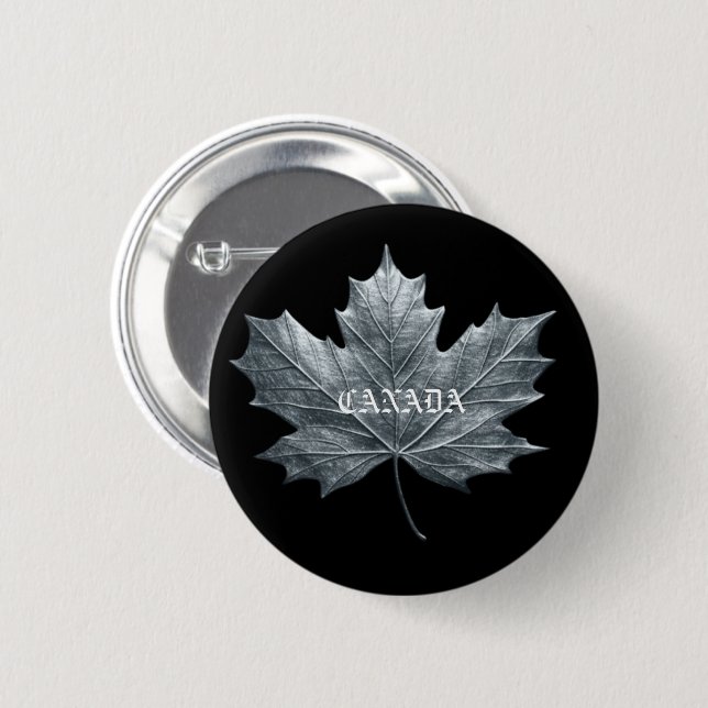 CANADA SILVER MAPLE LEAF BUTTON (Vorne & Hinten)