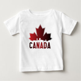 Canada Skyline Gradient Maple Leaf Patriotic Baby T-shirt