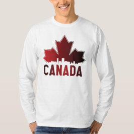 Canada Skyline Gradient Maple Leaf Patriotic T-Shirt