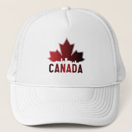 Canada Skyline Gradient Maple Leaf Patriotic Truckerkappe