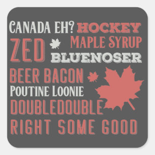 Canada Slang Subway Art Quadratischer Aufkleber
