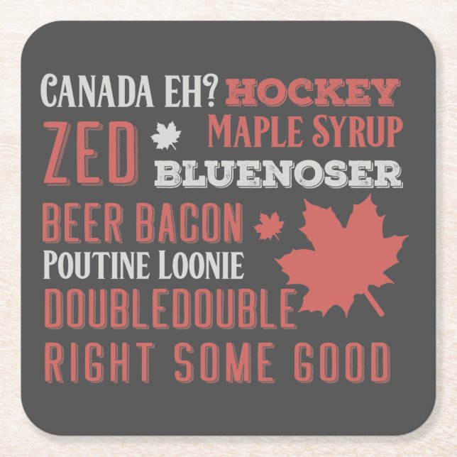 Canada Slang Subway Art Rechteckiger Pappuntersetzer (Vorderseite)
