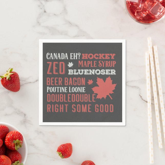 Canada Slang Subway Art Serviette (Beispiel)