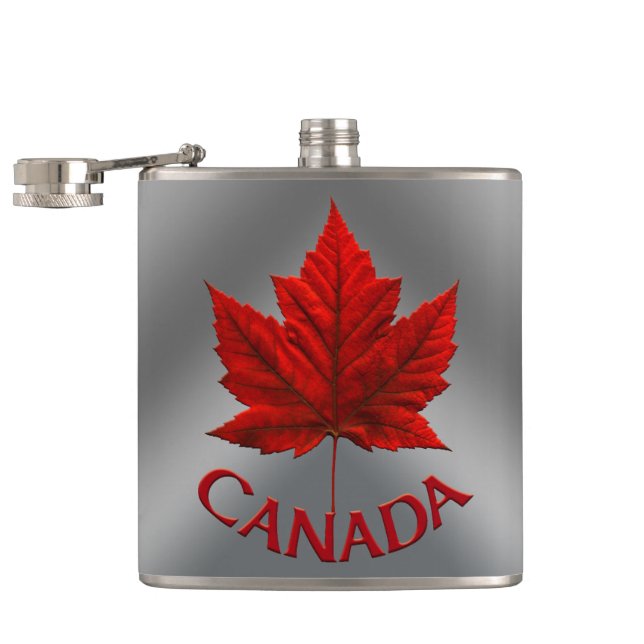 Canada Souvenir Flask Canada Flag Flask Geschenk Flachmann (Geöffnet)