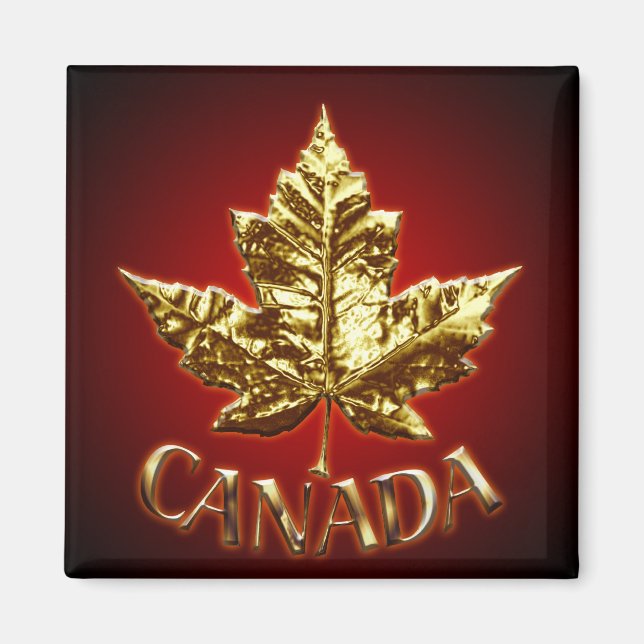 Canada Souvenir Kühlschrankmagnet Gold Maple Leaf  (Vorne)