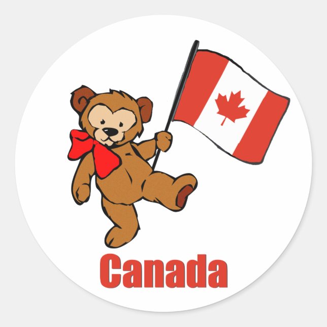 Canada Teddy Bear Sticker (Vorderseite)