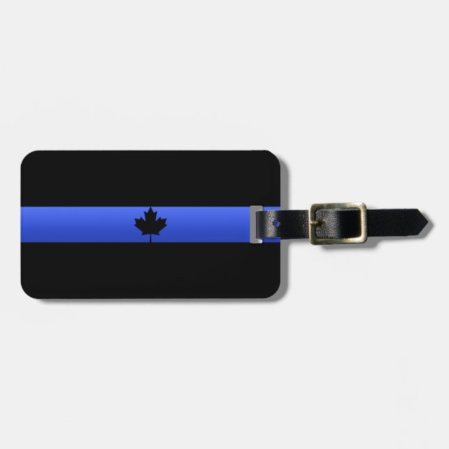 Canada Thin Blue Line Luggage Tag Gepäckanhänger (Vorderseite horizontal)