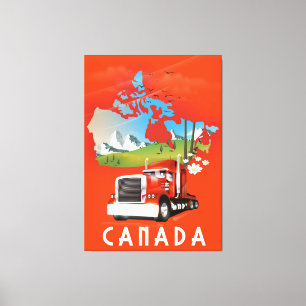 Canada Truck Map Reiseplakat Leinwanddruck