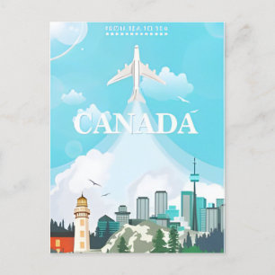 Canada Vintage Travel Leuchtturm Retro alberta Postkarte
