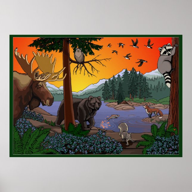 Canada Wildlife Kid's Art Posters & Prints Poster (Vorne)