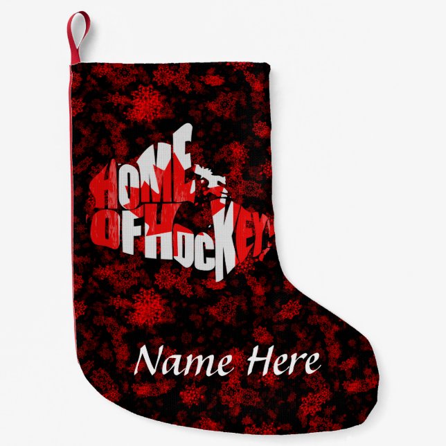 Canada Zuhause of Hockey Custom Christmas Strumpf Kleiner Weihnachtsstrumpf (Vorderseite)