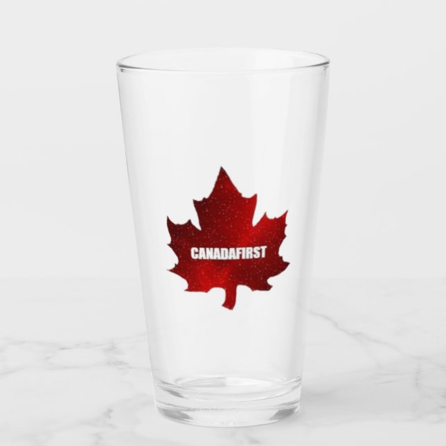 Canadafirst Red Maple Leaf Glass Glas (Vorderseite)