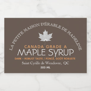 Canadian Ahornsirup Editable Food Label Brown Lebensmitteletikett