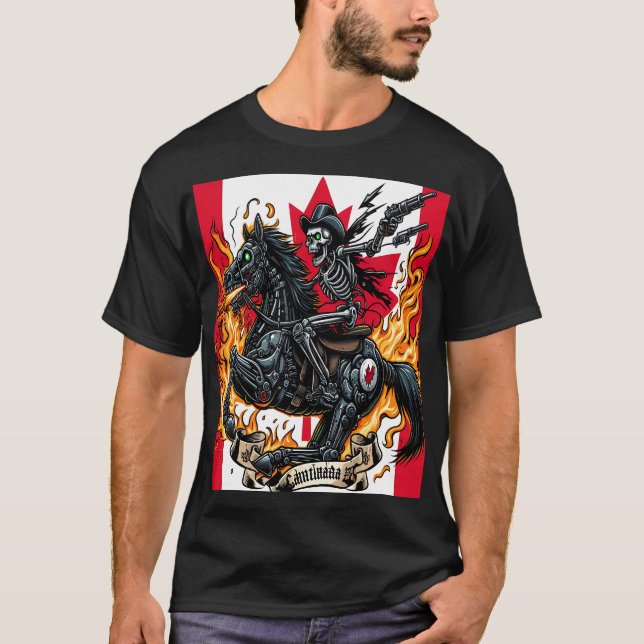 Canadian Apocalyptic Skeleton Knight T-Shirt (Vorderseite)