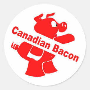 Canadian Bacon Runder Aufkleber