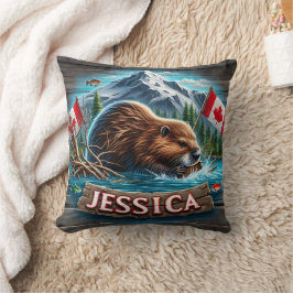 Canadian Beaver Gebäude a Lounge Kissen