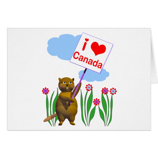 Canadian Beaver Lieben Canada Card (Vorderseite (Horizontal))