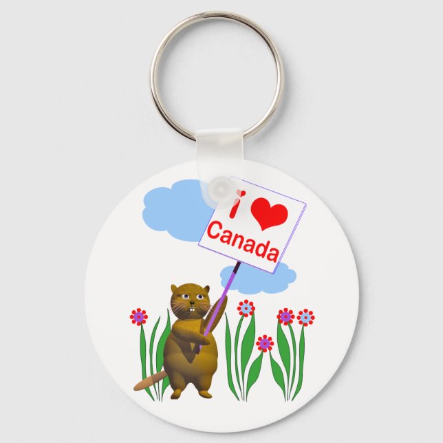 Canadian Beaver Lieben Kanada Schlüsselanhänger (Vorderseite)