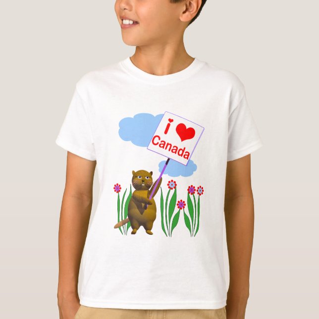 Canadian Beaver Lieben Kanada T-Shirt (Vorderseite)