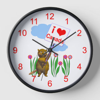 Canadian Beaver Lieben Kanada Wanduhr