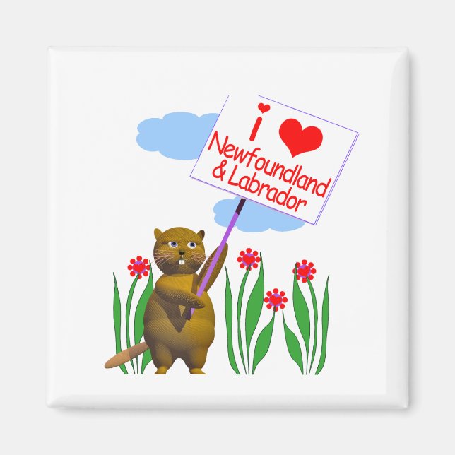 Canadian Beaver Lieben Neufundland, Labrador Magnet (Vorne)