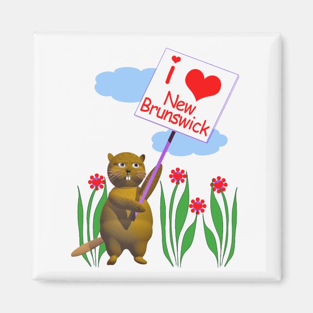 Canadian Beaver Lieben New Brunswick Magnet (Vorne)