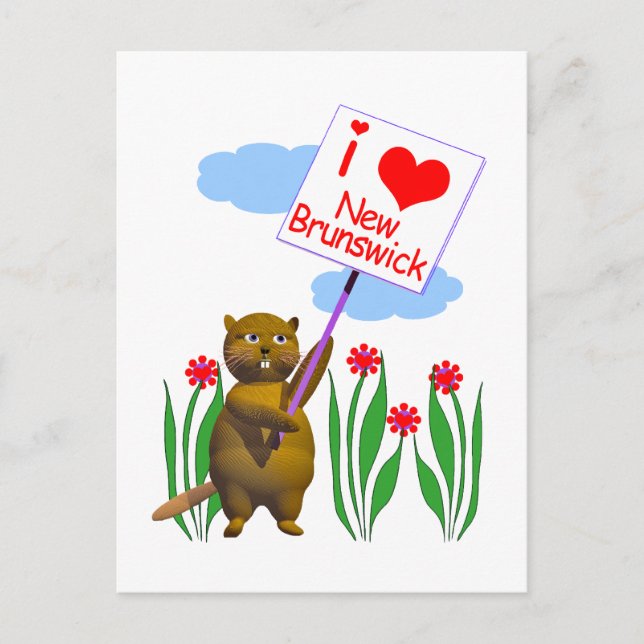 Canadian Beaver Lieben New Brunswick Postkarte (Vorderseite)