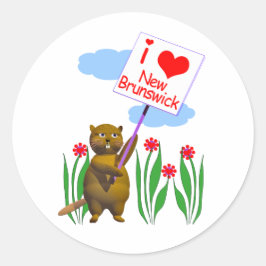 Canadian Beaver Lieben New Brunswick Runder Aufkleber