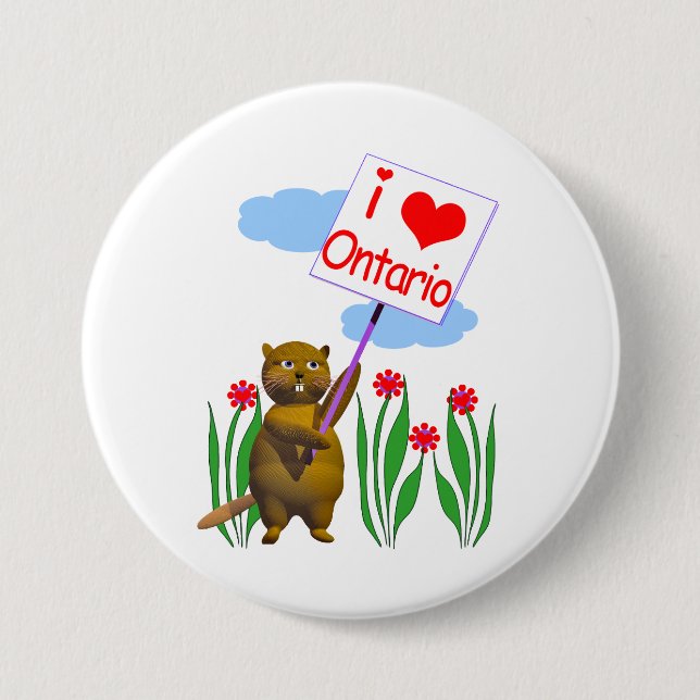 Canadian Beaver Lieben Ontario Button (Vorderseite)