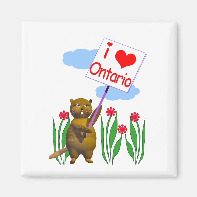 Canadian Beaver Lieben Ontario Magnet (Vorne)