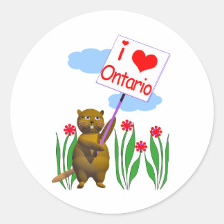 Canadian Beaver Lieben Ontario Runder Aufkleber