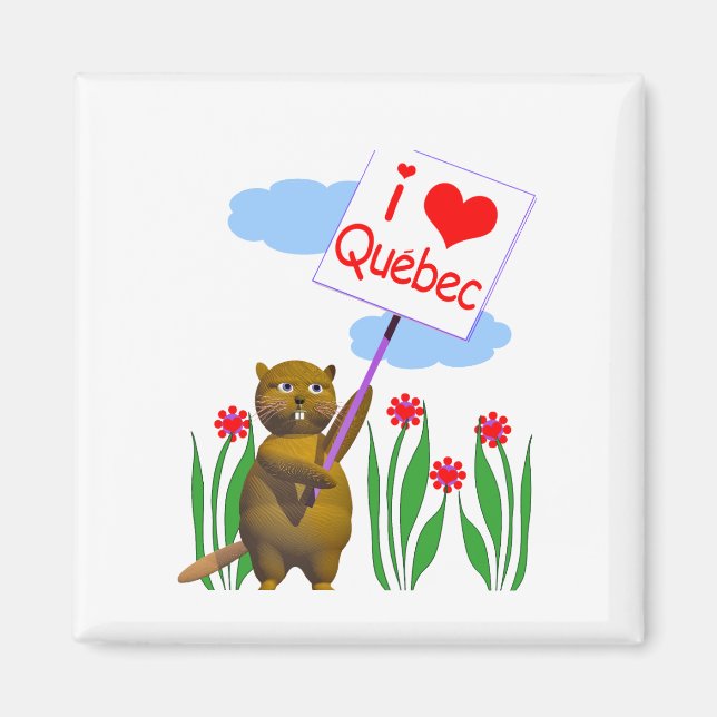 Canadian Beaver Lieben Quebec Magnet (Vorne)