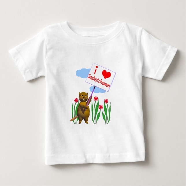 Canadian Beaver Lieben Saskatchewan Baby T-shirt (Vorderseite)