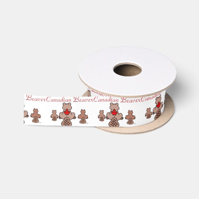 Canadian Beaver Ribbon Satinband (Spule)