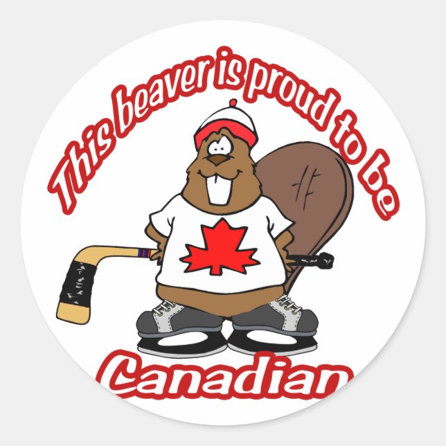 Canadian Beaver Runder Aufkleber (Vorderseite)