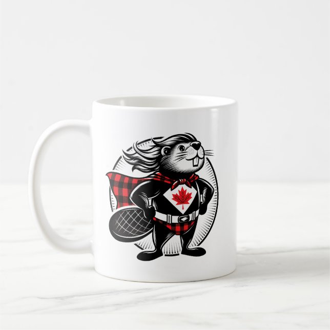 Canadian Beaver Superhero Kaffeetasse (Links)